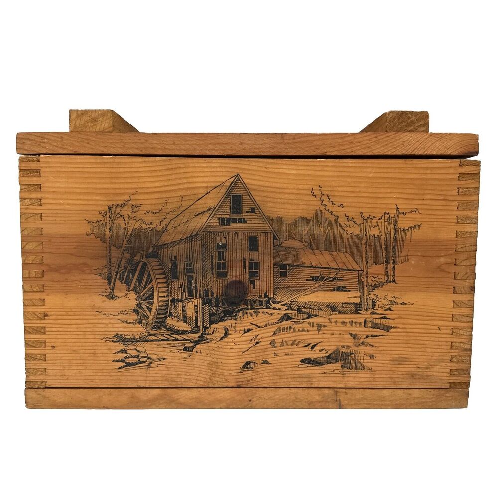 Vintage The Classic Series IV By Evans Wood Ammo Ammunition Box Old Mill 1994